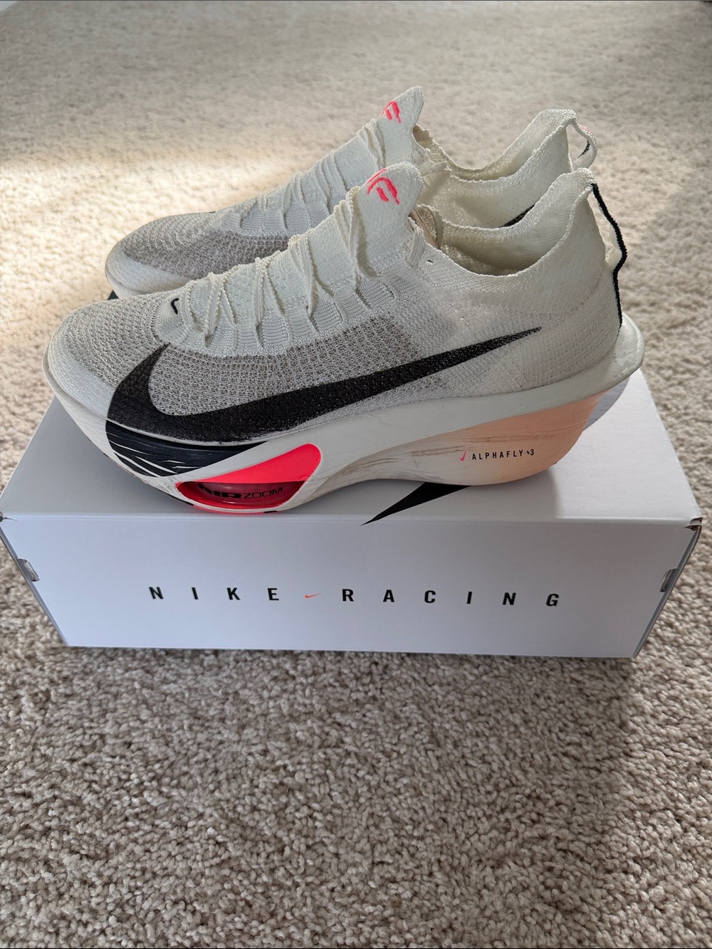 Nike Alphafly 3 Men’s Size 10 Sail/Black-Crimson Tint (Like New)